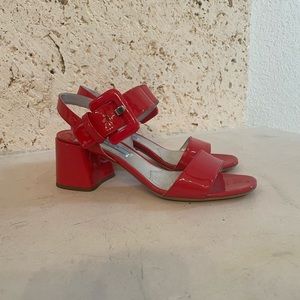 Prada Red Sandals. Patent Leather. Size 37.